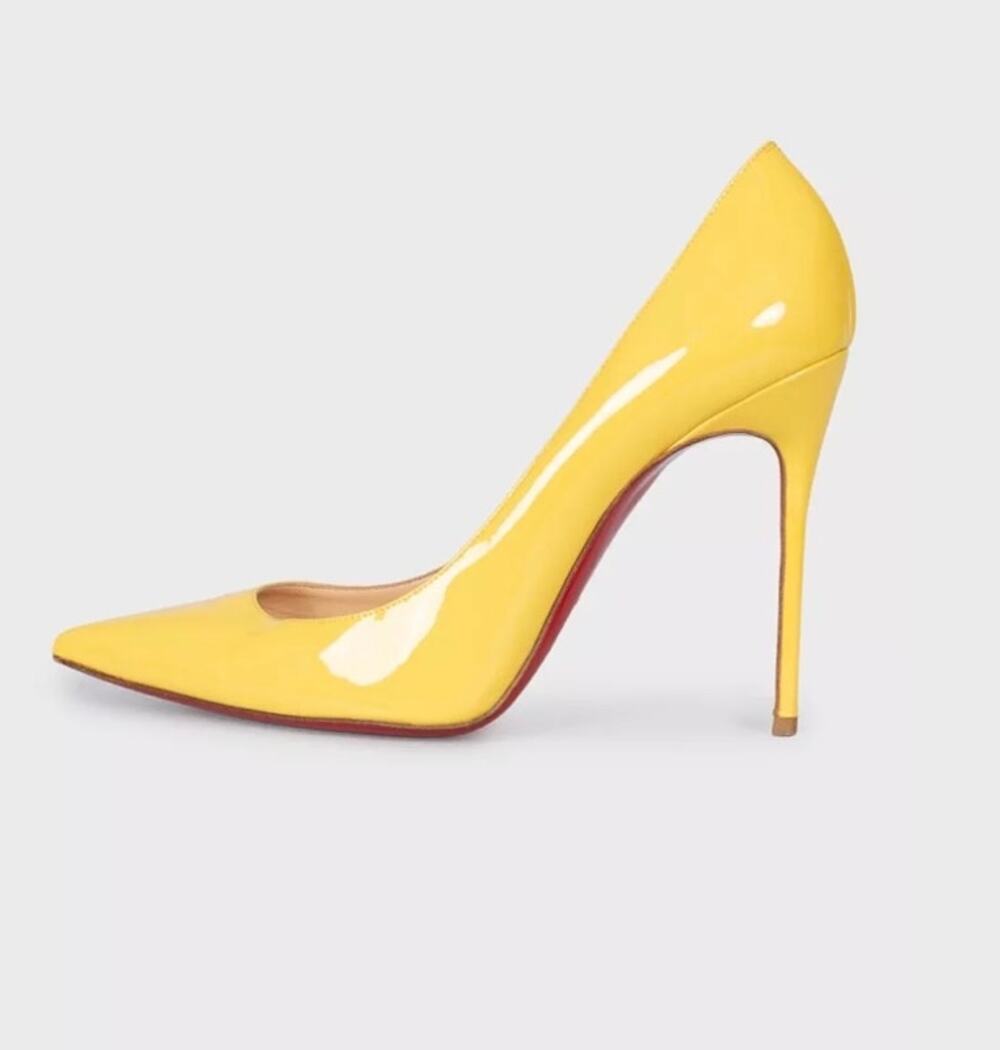 Christian Louboutin Yellow Patent Leather Pumps Sz.39.5